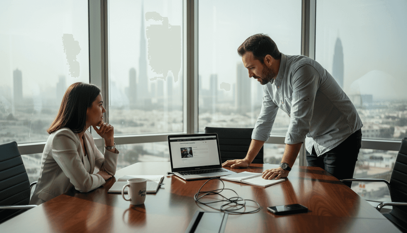 Consultant discusses Dubai business website plan